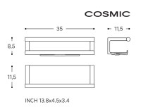 MEDIDAS JABONERA DUCHA CON LIMPIACRISTALES ARCHITECT S+ COSMIC